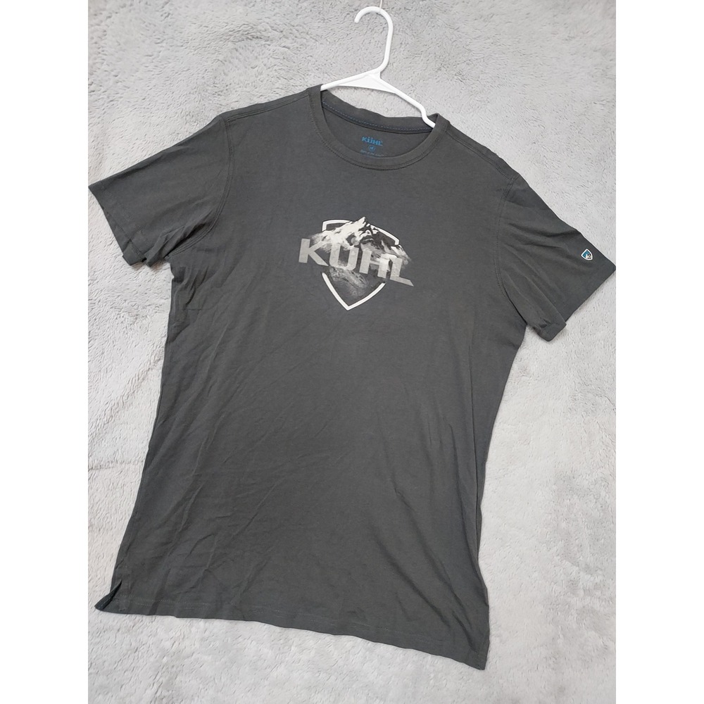 Kuhl Shirt Men Medium Wildfibre Organic Cotton Graphic Tee Charcoal Gray Outdoor